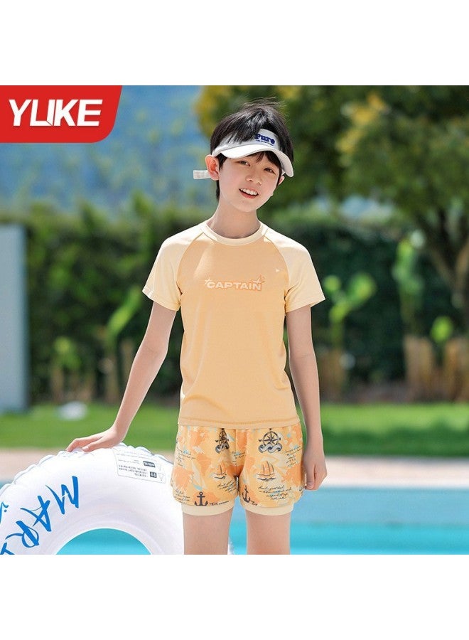 Children's Swimsuit New Summer Trendy Loose Split Swimsuit Medium And Large Kidsren And Teenagers Swimming Training Swimsuit