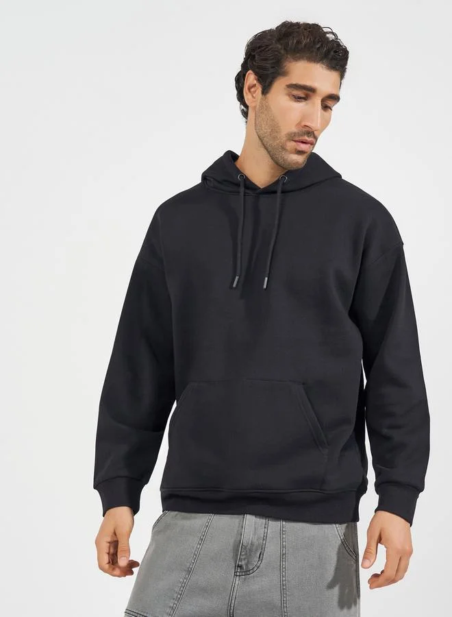 Boxy Fit Solid Heavyweight Fleece Hoodie