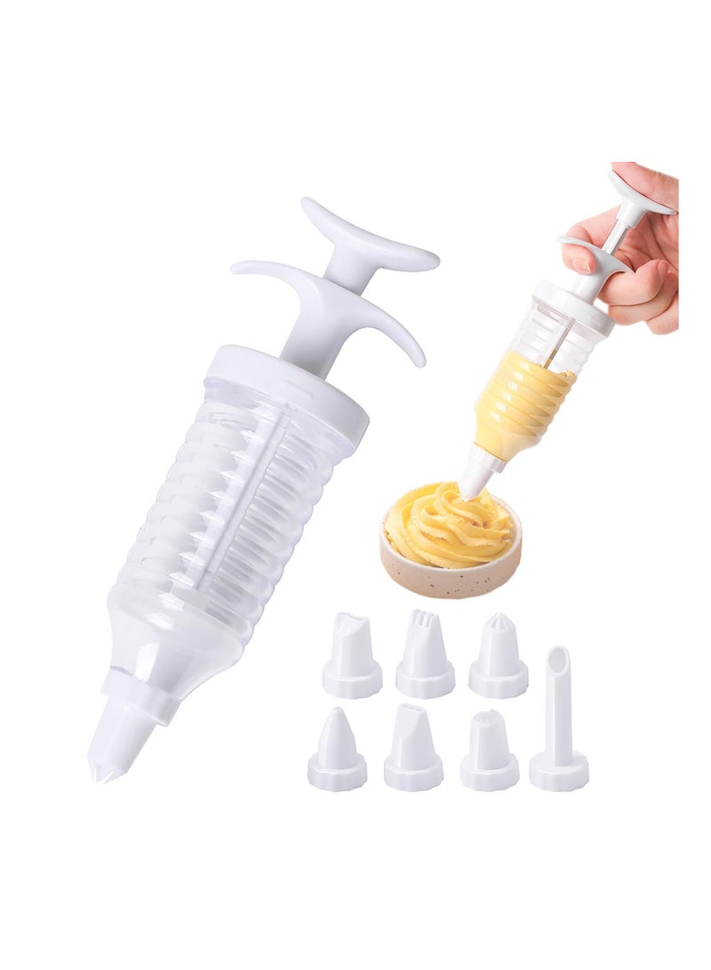 SOLARAE Cake Cookie Decorating Gun, Biscuit Maker with 7 Piping Nozzles, Cupcake Icing Piping Kit, Cookie Press for DIY Biscuit Cake Dessert Making and Decorating Baking Supplies - Image 1