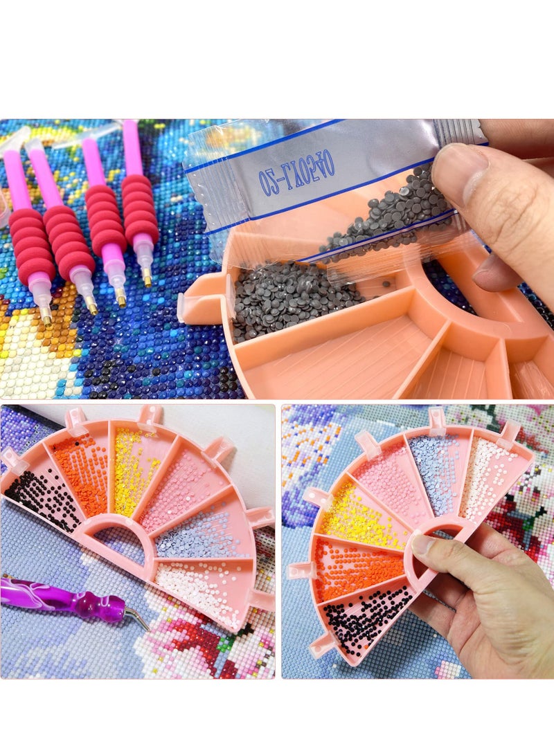 Excefore Diamond Paintings Tray Kits, Diamonds Painting Tools and Accessories Kits, 6 Slots Palette Holder, Beads Rhinestone Tray Sorter, Diamond Art Accessories and Tools, PINK  - Image 4