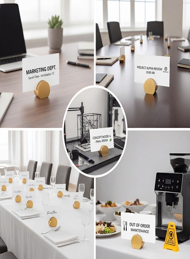 Ripeng 24 Pcs Gold Table Number Holders Wooden Place Card Holder Bulk Mini Round Table Top Stand for Wedding Christmas Holiday Photo Menu Clips Display Office Banquet Birthday Party Restaurant - Image 5