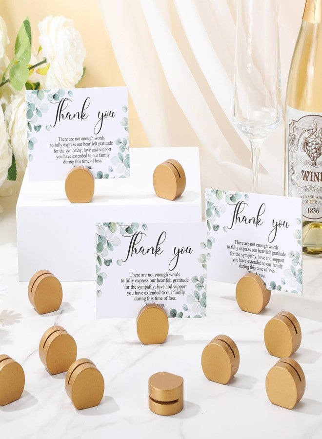 Ripeng 24 Pcs Gold Table Number Holders Wooden Place Card Holder Bulk Mini Round Table Top Stand for Wedding Christmas Holiday Photo Menu Clips Display Office Banquet Birthday Party Restaurant - Image 3