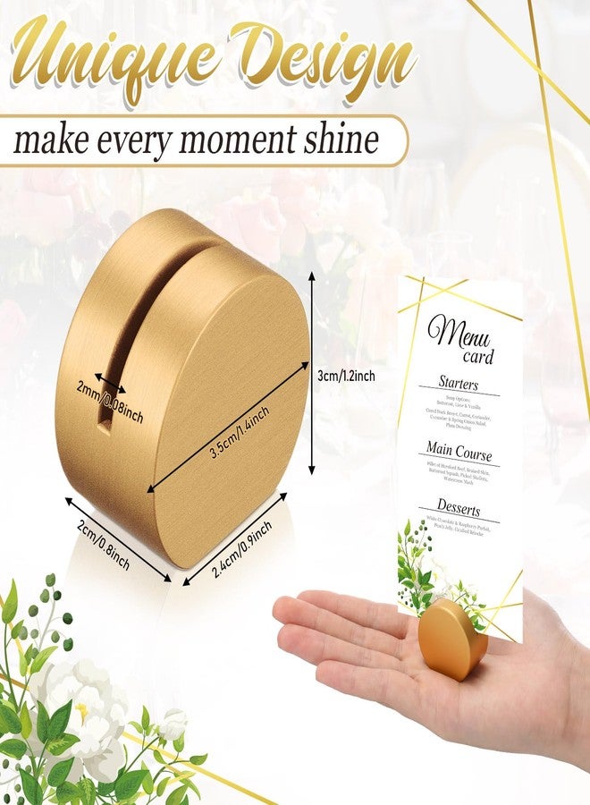 Ripeng 24 Pcs Gold Table Number Holders Wooden Place Card Holder Bulk Mini Round Table Top Stand for Wedding Christmas Holiday Photo Menu Clips Display Office Banquet Birthday Party Restaurant - Image 2