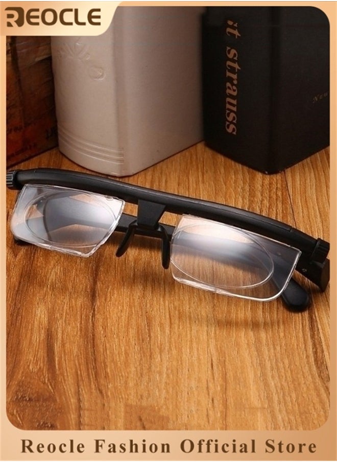 REOCLE Adjustable Glasses Dial Vision Flex Focus Adjustable Glasses Eyeglasses Near and Far Sight for Men & Women  - Image 1
