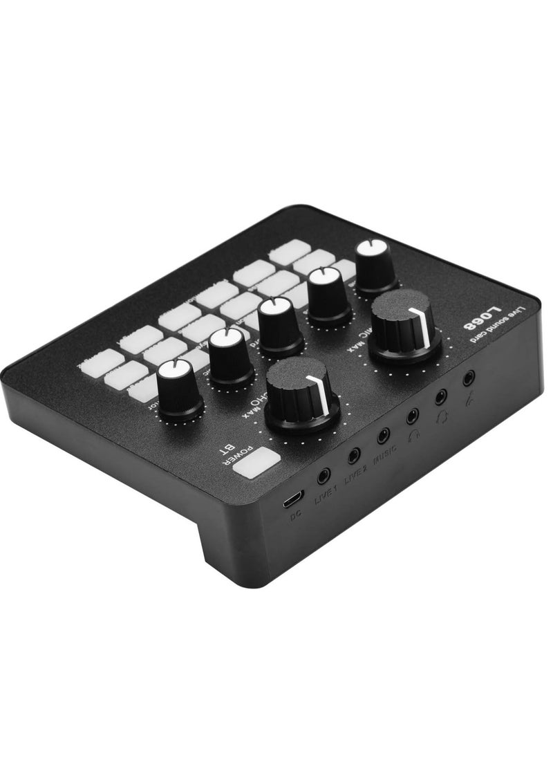 ELTRAZONE Mini Rechargeable Live Sound Card Voice Changer Device Built-in Multiple Sound Effects with Earphone Lavalier Microphone for Smartphone Computer Live Streaming Online Singing Chating Music Recording - Image 1