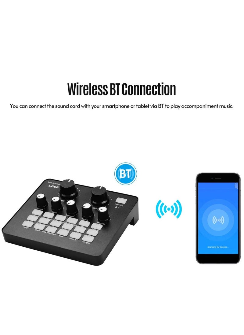 ELTRAZONE Mini Rechargeable Live Sound Card Voice Changer Device Built-in Multiple Sound Effects with Earphone Lavalier Microphone for Smartphone Computer Live Streaming Online Singing Chating Music Recording - Image 5