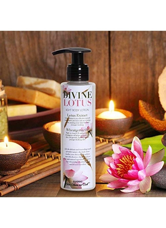 Nyassa Divine Lotus Light Body Lotion. Lotus Extract Cold Pressed Avocado Oil Wheat Germ Oil And Sweet Almond Oil Plus Shea Butter. No Parabenssulphatessilicons Petroleum.Cruelty Free. (145Ml)  - Image 2