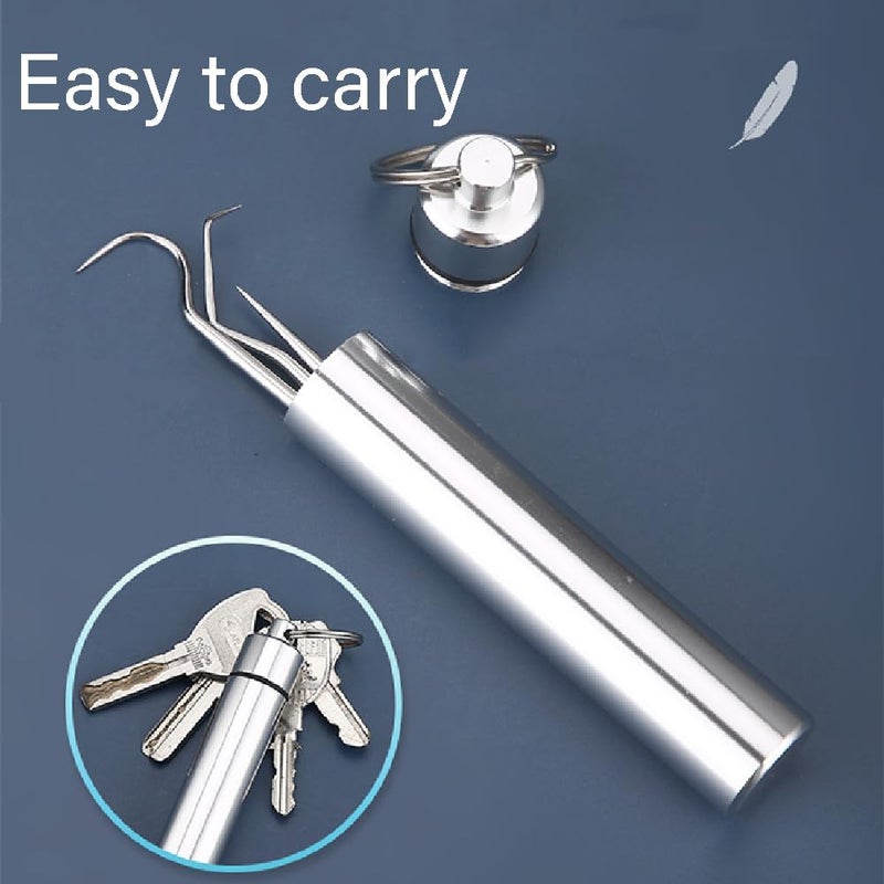 RIVIOX 7 Pcs Stainless Steel Dental Floss Toothpicks Set With Aluminum Tube - Portable Teeth Cleaning Picks Flosser for Personal Care and Braces - Image 4