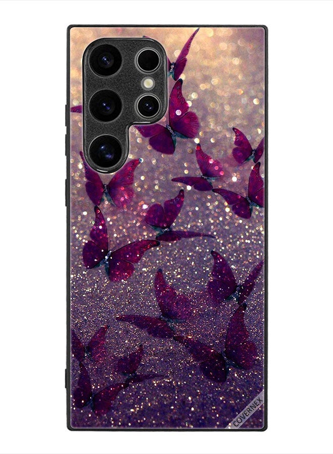 Covernex Protective Case Cover For Samsung Galaxy S24 Ultra Glitter Butterflies - Image 1