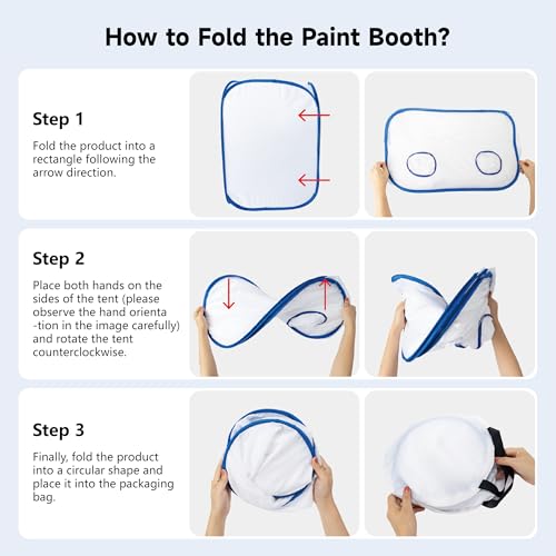 PP OPOUNT Pop Up Spray Paint Tent for Spray Painting, 23x15x15 in Portable Paint Booth Small Spray Shelter with Storage Bag Paint Booth for Furniture DIY Hobby Tool Small Projects Model Nail Toy Part - Image 3