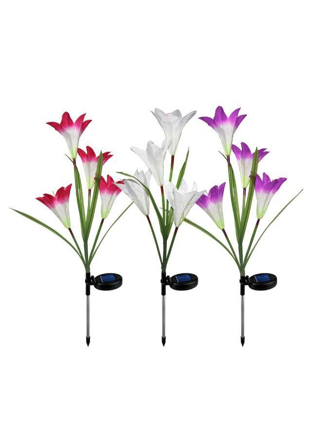 NIBEMINENT Outdoor Solar Garden Lights Powered Pack Of-3 Multicolor 50.00 * 7.50 7.50cm - Image 3