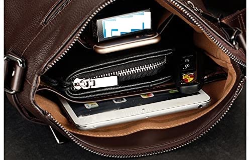 BROGBUS HANDBAG pu Leather Men Bag Casual Business Messenger Bag for Cross body Bag Male Shoulder Bags (Brown, L- 10.05inch H- 11.5inch W- 3inch) - Image 2