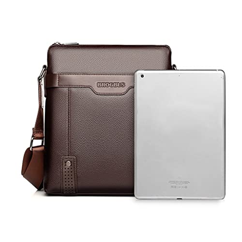 BROGBUS HANDBAG pu Leather Men Bag Casual Business Messenger Bag for Cross body Bag Male Shoulder Bags (Brown, L- 10.05inch H- 11.5inch W- 3inch) - Image 4