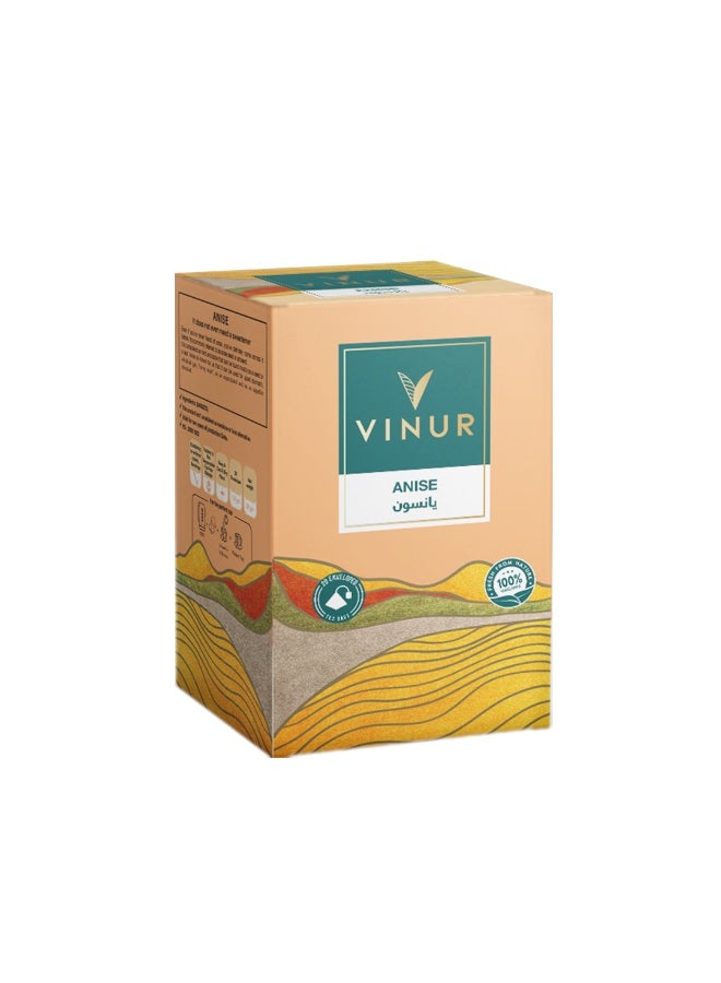 VINUR VINUR Organic Anise Herbal Tea – 20 Pyramidal Tea Bags - Image 1