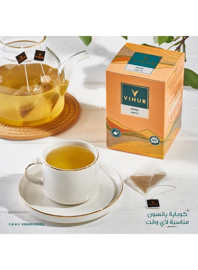 VINUR VINUR Organic Anise Herbal Tea – 20 Pyramidal Tea Bags - Image 3