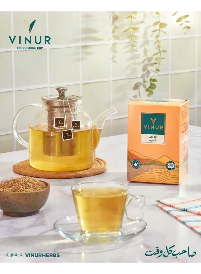 VINUR VINUR Organic Anise Herbal Tea – 20 Pyramidal Tea Bags - Image 5