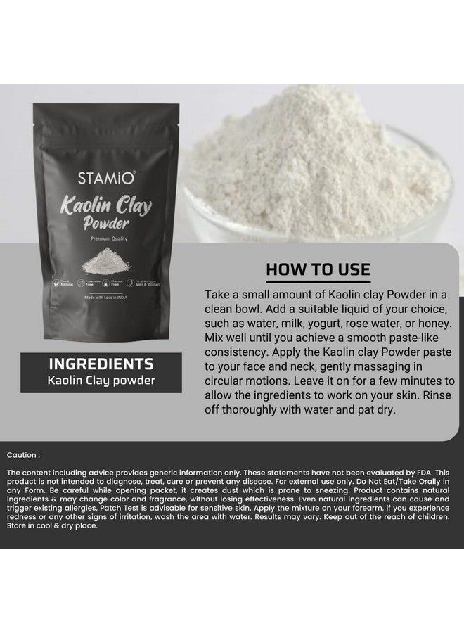 STAMIO Kaolin Clay Powder 750 gm for Face Pack, Skin Care, Mask, DIY | Pure and Natural, Chemical Free | Men & Women | China Mitti | In Pouch 26.46 oz - Image 3