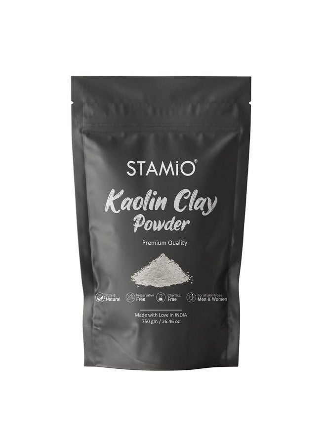 STAMIO Kaolin Clay Powder 750 gm for Face Pack, Skin Care, Mask, DIY | Pure and Natural, Chemical Free | Men & Women | China Mitti | In Pouch 26.46 oz - Image 1