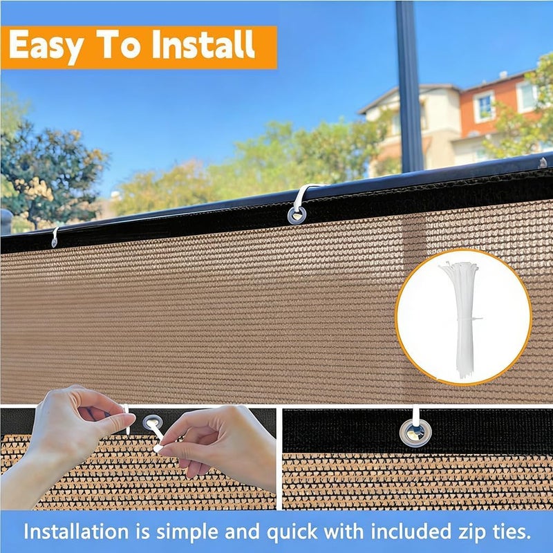 Goodern Privacy Screen Fence with Cable Tie,Outdoor Balcony Fence Cover,Apartment Railing Screen Fabric,Wind and Shade Block Fencing Mesh Shade for Garden Wall,Patio,Backyard Porch-1M×5M - Image 5