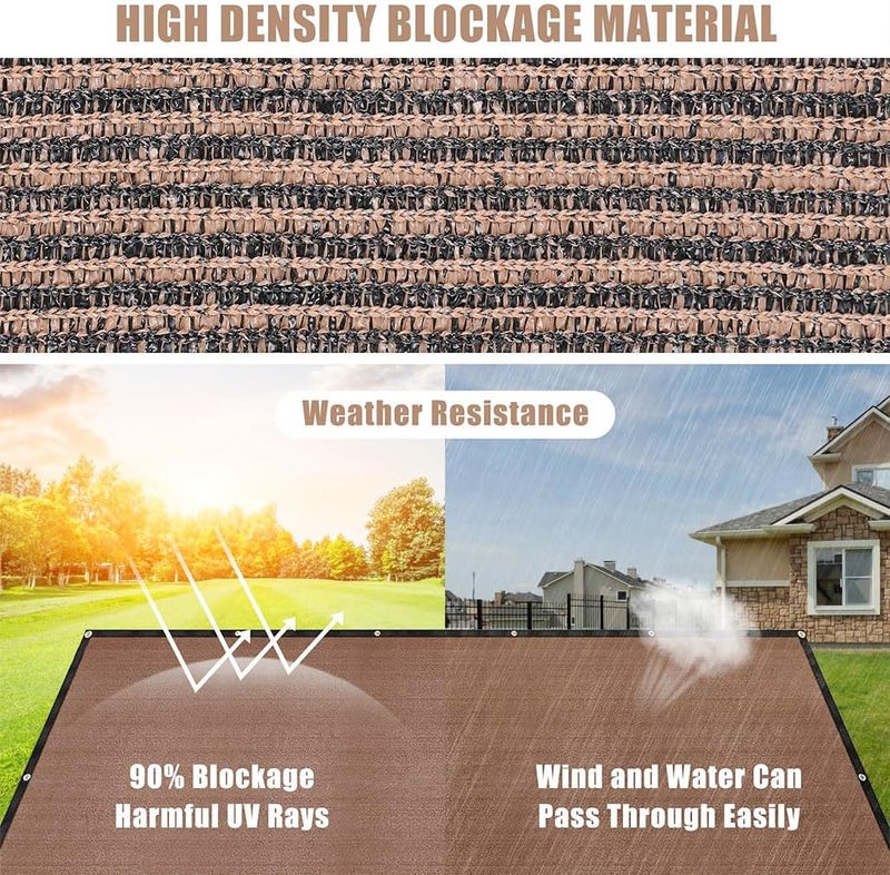 Goodern Privacy Screen Fence with Cable Tie,Outdoor Balcony Fence Cover,Apartment Railing Screen Fabric,Wind and Shade Block Fencing Mesh Shade for Garden Wall,Patio,Backyard Porch-1M×5M - Image 3