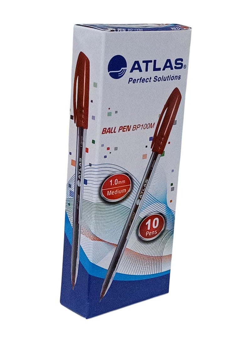 ATLAS 2-pack of Ball Pen 1.0mm Medium Tip Red Ink - Image 2