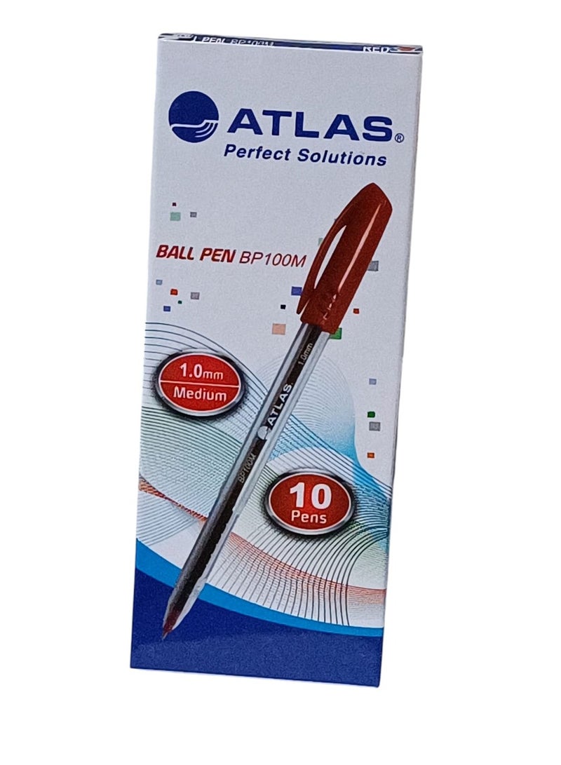 ATLAS 2-pack of Ball Pen 1.0mm Medium Tip Red Ink - Image 3