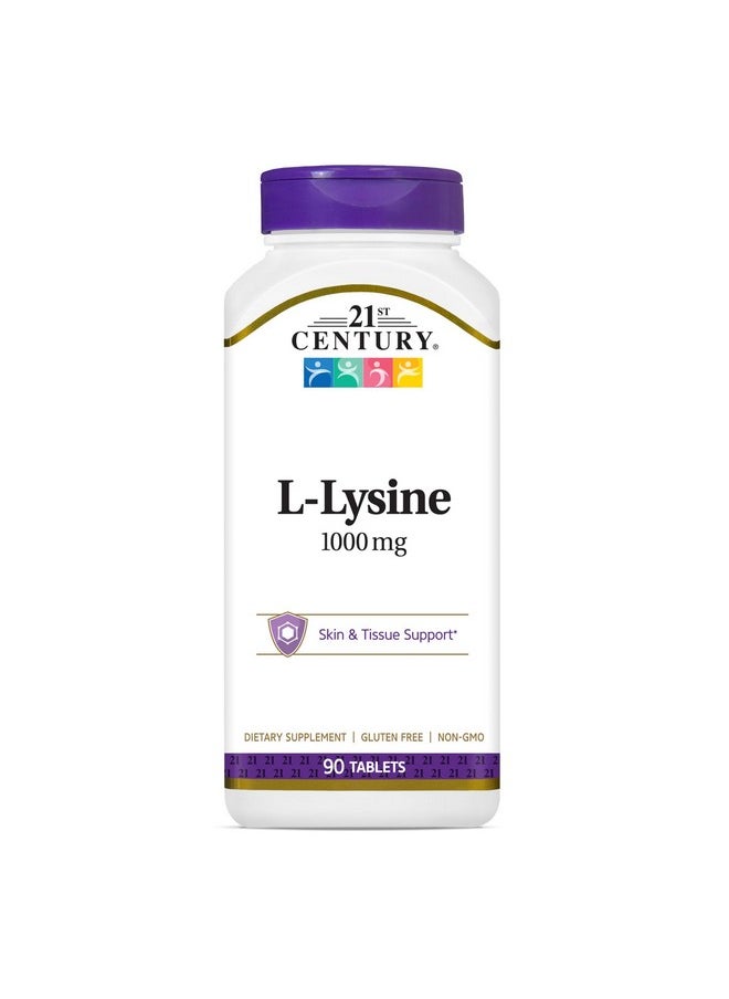 21st Century HealthCare 21st Century Healthcare L-Lysine 1000 mg, 90 Count Tablets  - Image 1