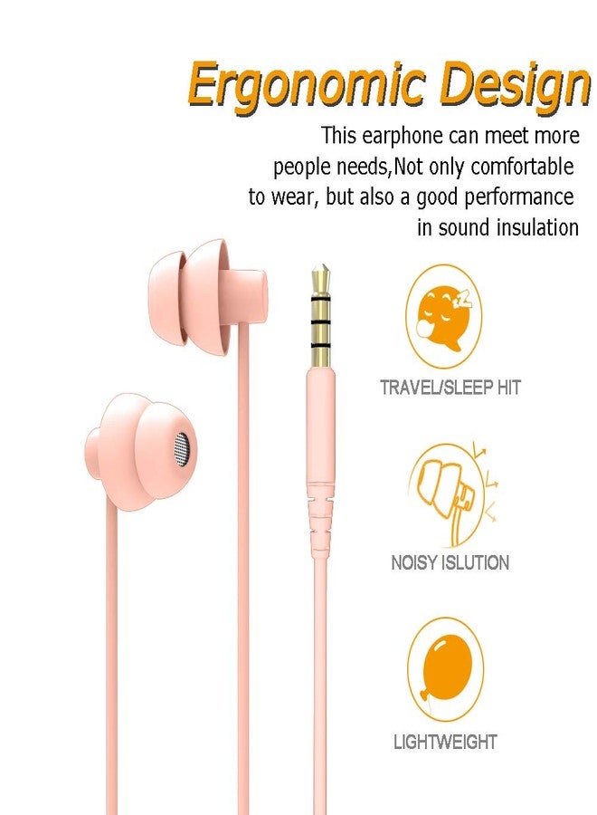 MAXROCK (TM Super Mini Total Soft Silicon Earbuds Headphones with Mic Music Sleep Choice for Cellphones Ipad Tablet Mp3 Laptop and Most 3.5mm Audio Player (Coral Pink) - Image 3