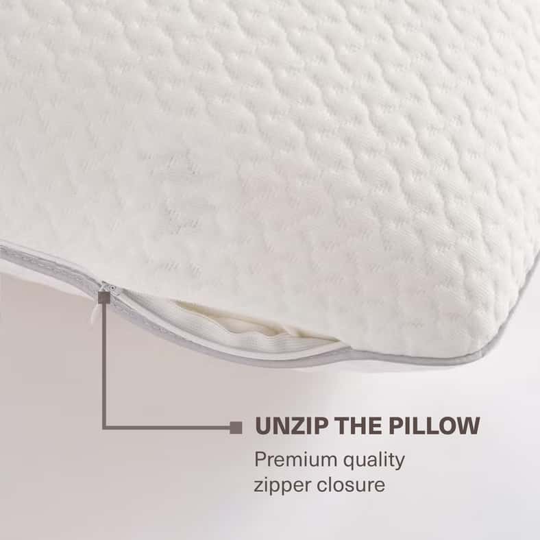 Pan Home Tencel Memory Foam Pillow 70X40+14cm - White - Image 3