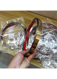 QZibeva QZibeva 1 Inch Stainless Steel Gold Molding Wall Trim Stainless Steel Non_Adhesive Gold Trim Metalized Molding Trim Gold MirrorLike 8 Feet Length Apply Glue for Pasting 50 ml PVD Glue Include  - Image 1