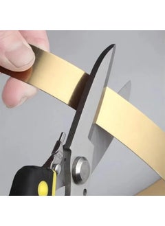 QZibeva QZibeva 1 Inch Stainless Steel Gold Molding Wall Trim Stainless Steel Non_Adhesive Gold Trim Metalized Molding Trim Gold MirrorLike 8 Feet Length Apply Glue for Pasting 50 ml PVD Glue Include  - Image 5