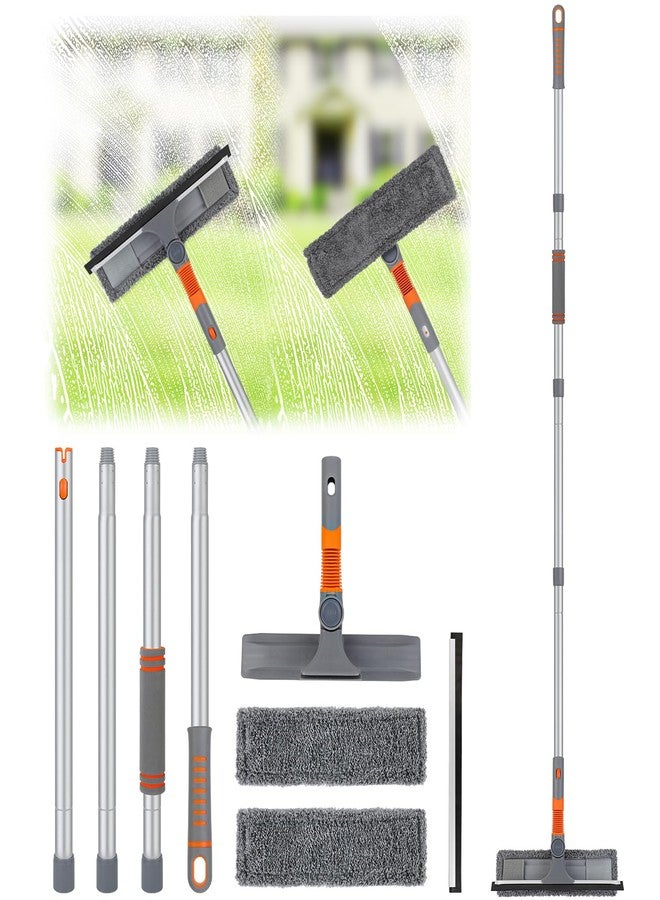 DELUX Window Squeegee, 2-in-1 Window Cleaner Tool with Extension Poles, Rotatable Squeegee for Window Cleaning with Interchangeable Cleaning Cloth, Window Cleaning Kit for Indoor & Outdoor Glass - Image 1