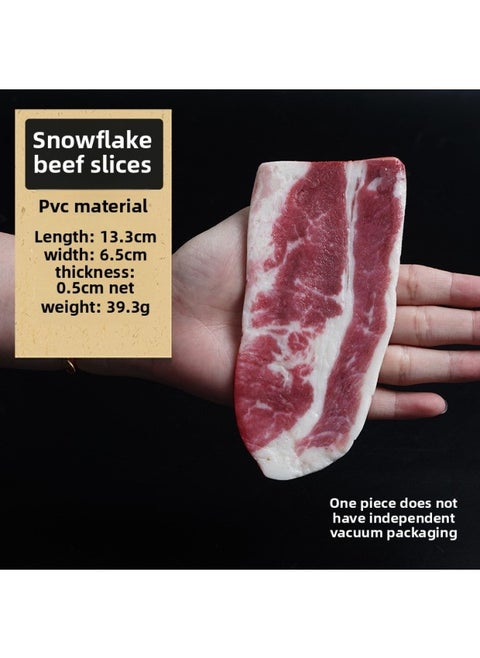 Simulation Sirloin Steak Fake Beef Model And Beef Snowflake Tomahawk Cowboy Bone Roast Piece Luncheon Meat Props Ornaments-Color:Snowflake Beef Slices