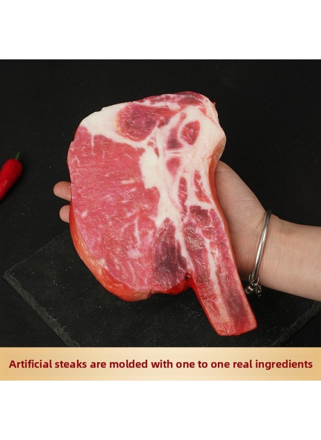 Simulation Sirloin Steak Fake Beef Model And Beef Snowflake Tomahawk Cowboy Bone Roast Piece Luncheon Meat Props Ornaments-Color:Snowflake Beef Slices