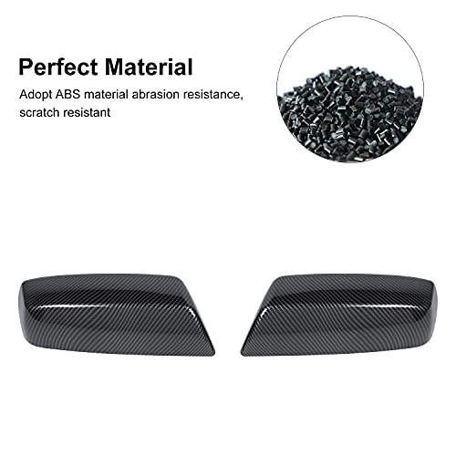 Hoolcar Door Side Rear-View Mirror Cover Trim for 2014-2018 Chevrolet Silverado GMC Sierra, Carbon Fiber - Image 4