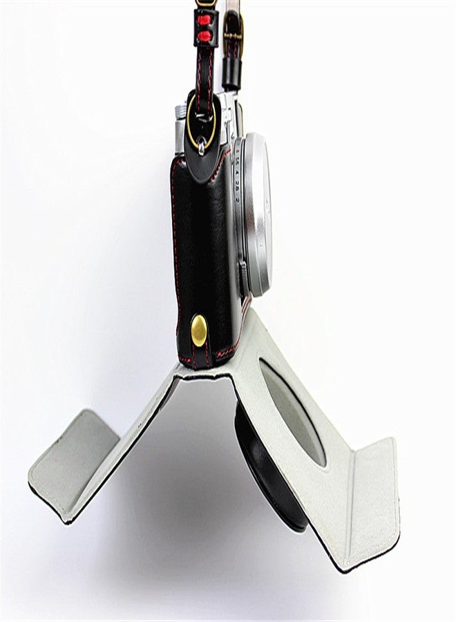 BolinUS X100 Case, BolinUS Handmade PU Leather Fullbody Camera Case Bag Cover for Fujifilm Fuji X100 X100S X100T Bottom Opening Version + Neck Strap -Black - Image 4