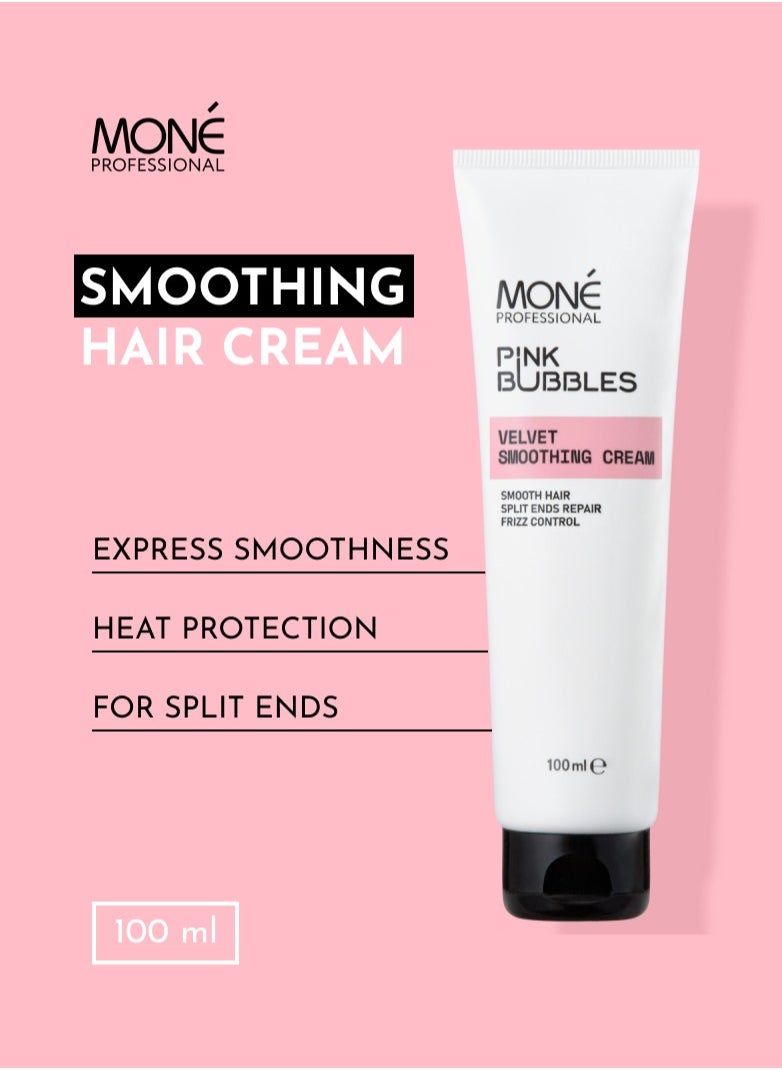 MONE Professional - Velvet Smoothing Cream For Frizz Control, Grape Seed Oil & Amaranth Extract, Hydrating And Nourishing Hair Cream, Smoothing Curls With no Control, With Vanilla And Apricot Fragrance,100 ml. - Image 1