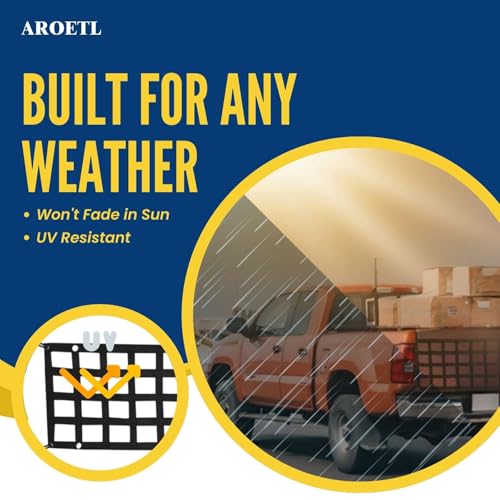 AROETL Heavy Duty Tailgate Net 60'' x 18'' Tailgate Net for Pickup Truck Bed, Easy-to-Use Truck Net Tailgate Fit for Trucks from Chevy, Ford, GMC, Dodge Ram - Image 3