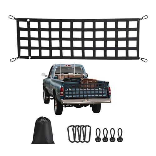 AROETL Heavy Duty Tailgate Net 60'' x 18'' Tailgate Net for Pickup Truck Bed, Easy-to-Use Truck Net Tailgate Fit for Trucks from Chevy, Ford, GMC, Dodge Ram - Image 1