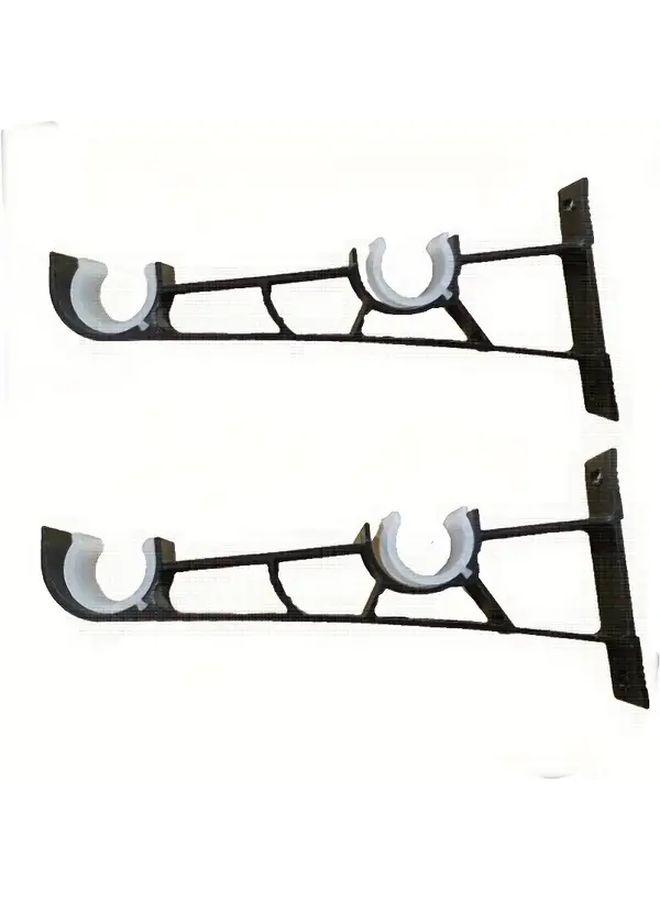 2 Piece Matte Black Double Curtain Rod Set Anti Sagging Scratch Resistant - Image 1
