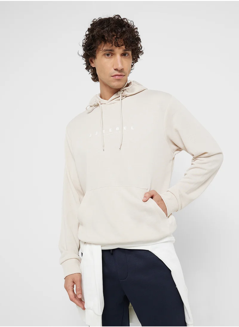 ج ج ريبل Jrebrocky Logo Pull Over Hoodie