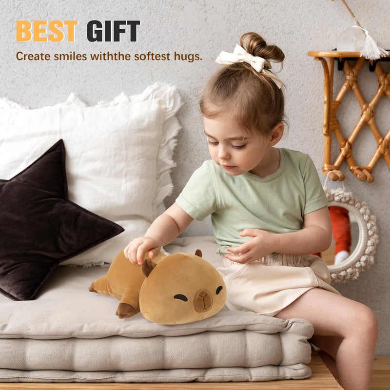 Onsoyours Original Weighted Stuffed Animals, Cute Weighted Positive Capybara Plush Pillow Toy Soft Weighted Capybara Plushies Gift for Kids Adults (9.8", 1.0 Lbs) - Image 5