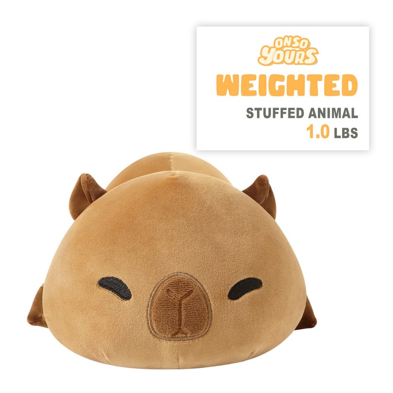 Onsoyours Original Weighted Stuffed Animals, Cute Weighted Positive Capybara Plush Pillow Toy Soft Weighted Capybara Plushies Gift for Kids Adults (9.8", 1.0 Lbs) - Image 2