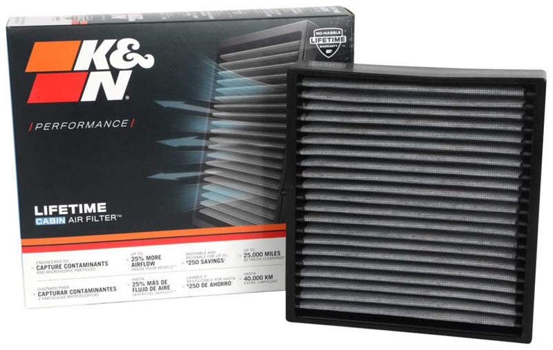 K&N LIFETIME Cabin Air Filter: Premium, Washable, Clean Air for your Cabin: Compatible with 2013-2024 Alpine/Dacia/Inifinit/Mitsubishi/Nissan/Renault: (See product Description for Select Models)VF2076 - Image 1