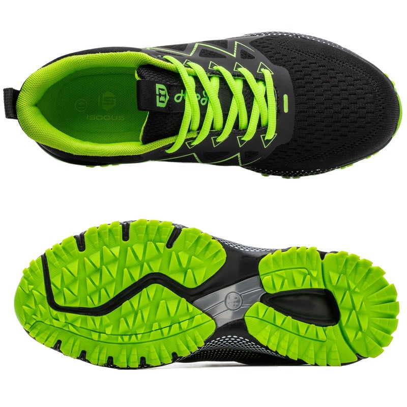 DRECAGE Safety Trainers Mens Steel Toe Cap Trainers Work Safety Shoes Womens Lightweight Breathable Industrial Sneakers Green 9, Green, 41.5 EU - Image 2