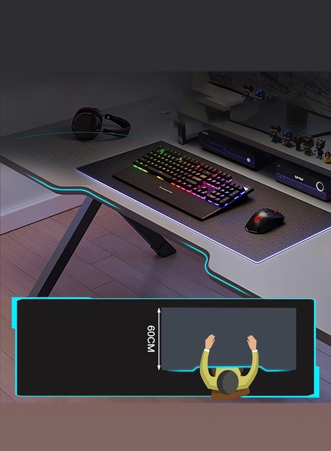 رايز طاولة ألعاب 120 سم، مكتب ألعاب، مكتب كمبيوتر، مكتب منزلي، مكتب كبير جدًا حديث مصمم هندسيًا، طاولة حاسوب سوداء لمحطة عمل اللاعبين (أسود، 120x60x75 سم) - Image 3