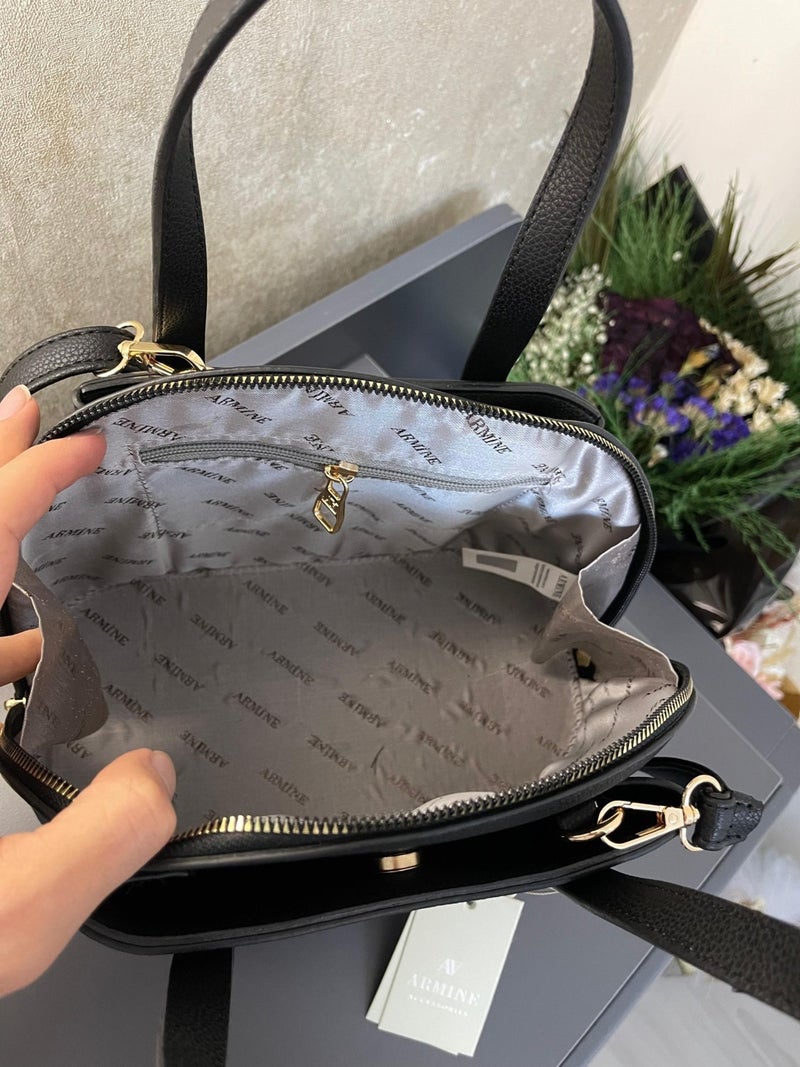 Armine Special Color Konbin Leather Ladies Handbag Designed as Hand and Shoulder Bag ARM.344.SH - Image 5