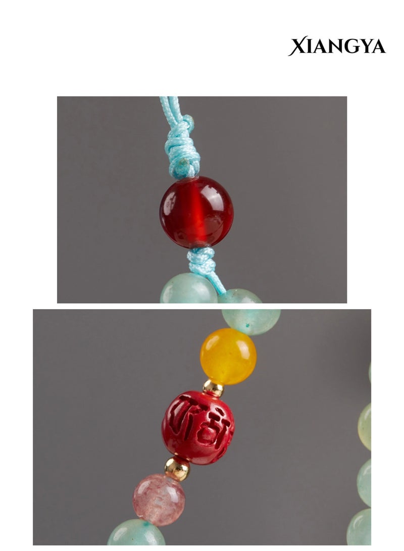 XIANGYA Phone Charms Multi-Gem Aventurine Phone Strap – Red Agate, Cinnabar & Citrine Accents for Elegant Multi-Scene Use - Image 4