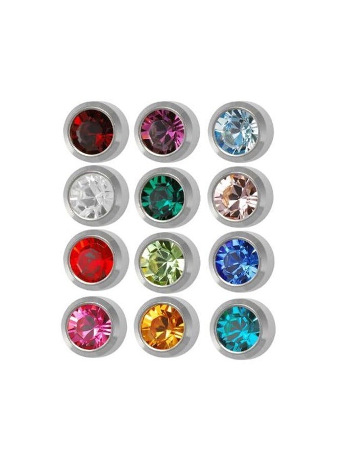 Metal Surgical Mini Ear Piercing 12 Pair Mixed Colors (White, 3mm)