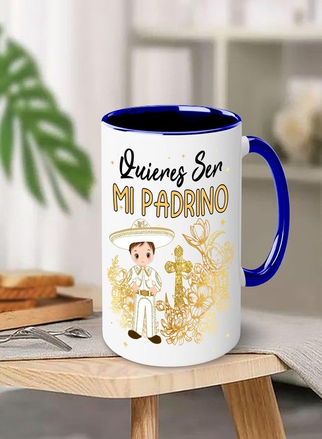 WHIDOBE مجموعة أكواب اقتراح WHIDOBE Godparents، مجموعة أكواب Padrino De Bautizo، Bautizo Recuerdos Juego De 2 Tazas، يقدم آباء الله اقتراحًا، Quieren Ser Mis Padrinos، Quieres Ser Mi Madrina، كوب زفاف 11oz - Image 4